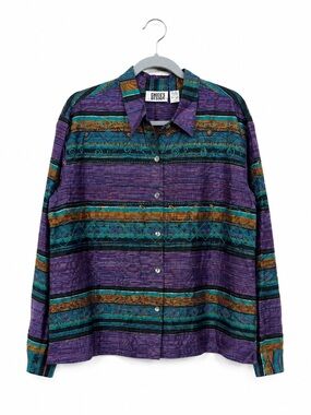 vintage Chicos Jacket Womens XL 3 Silk Embroidered Artsy Tapestry Maximalist